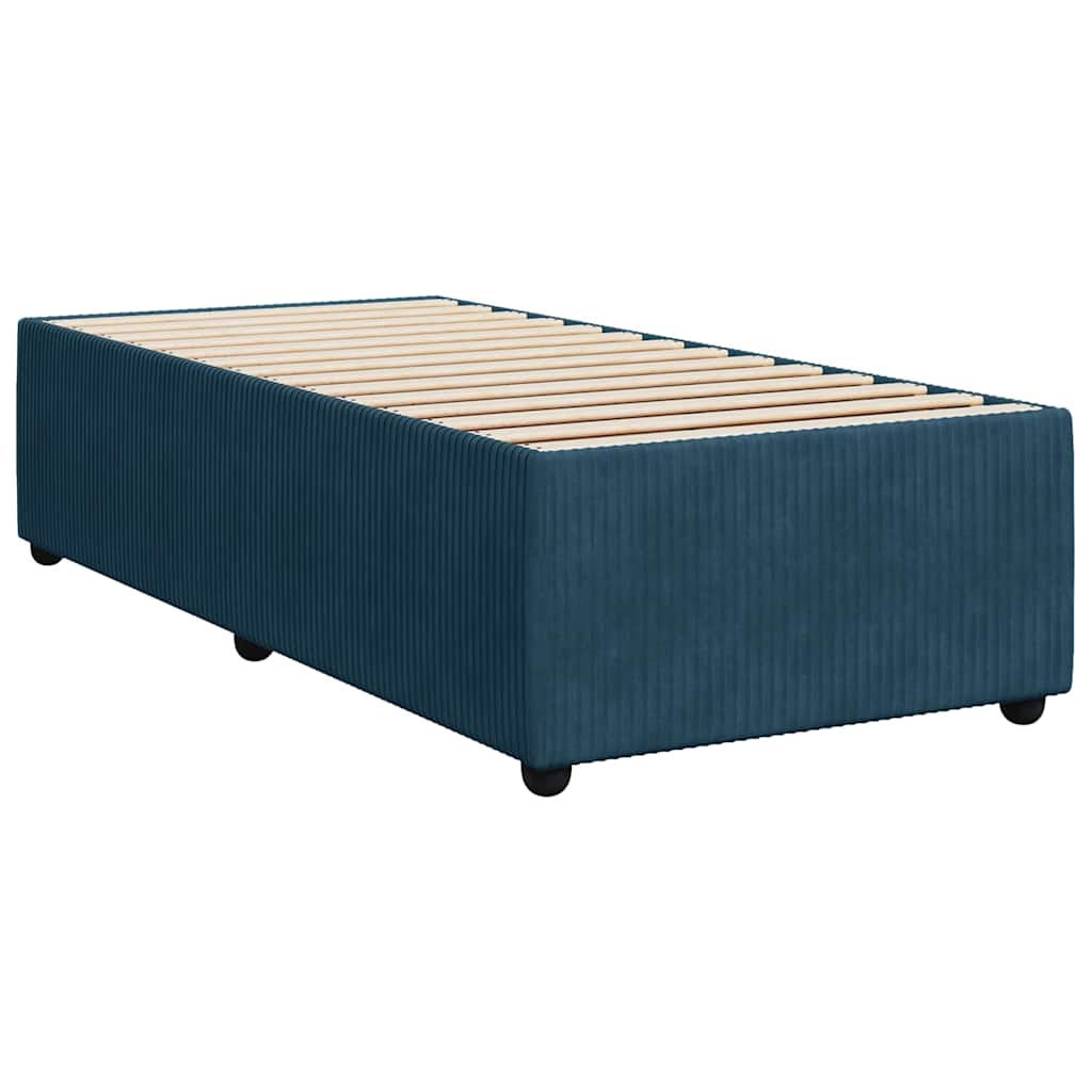 Boxspringbett mit Matratze Blau 80x200 cm Samt