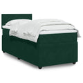 Boxspringbett mit Matratze Dunkelgrün 90x190 cm Samt