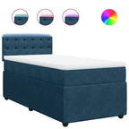 Boxspringbett mit Matratze Blau 90x190 cm Samt