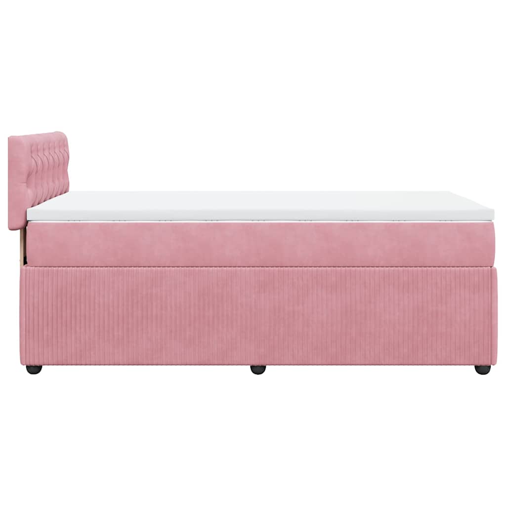Boxspringbett mit Matratze Rosa 90x190 cm Samt