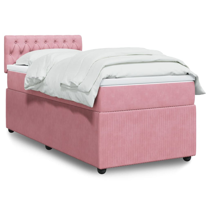 Boxspringbett mit Matratze Rosa 90x190 cm Samt