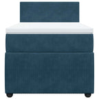 Boxspringbett mit Matratze Blau 90x200 cm Samt