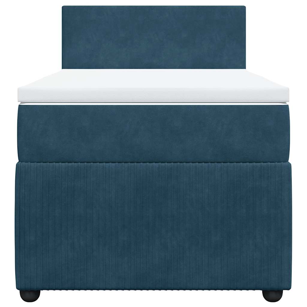 Boxspringbett mit Matratze Blau 90x200 cm Samt