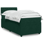 Boxspringbett mit Matratze Dunkelgrün 90x200 cm Samt