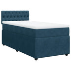 Boxspringbett mit Matratze Blau 90x200 cm Samt