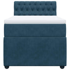 Boxspringbett mit Matratze Blau 90x200 cm Samt