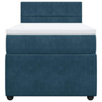Boxspringbett mit Matratze Blau 90x200 cm Samt