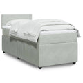 Boxspringbett mit Matratze Hellgrau 100x200 cm Samt