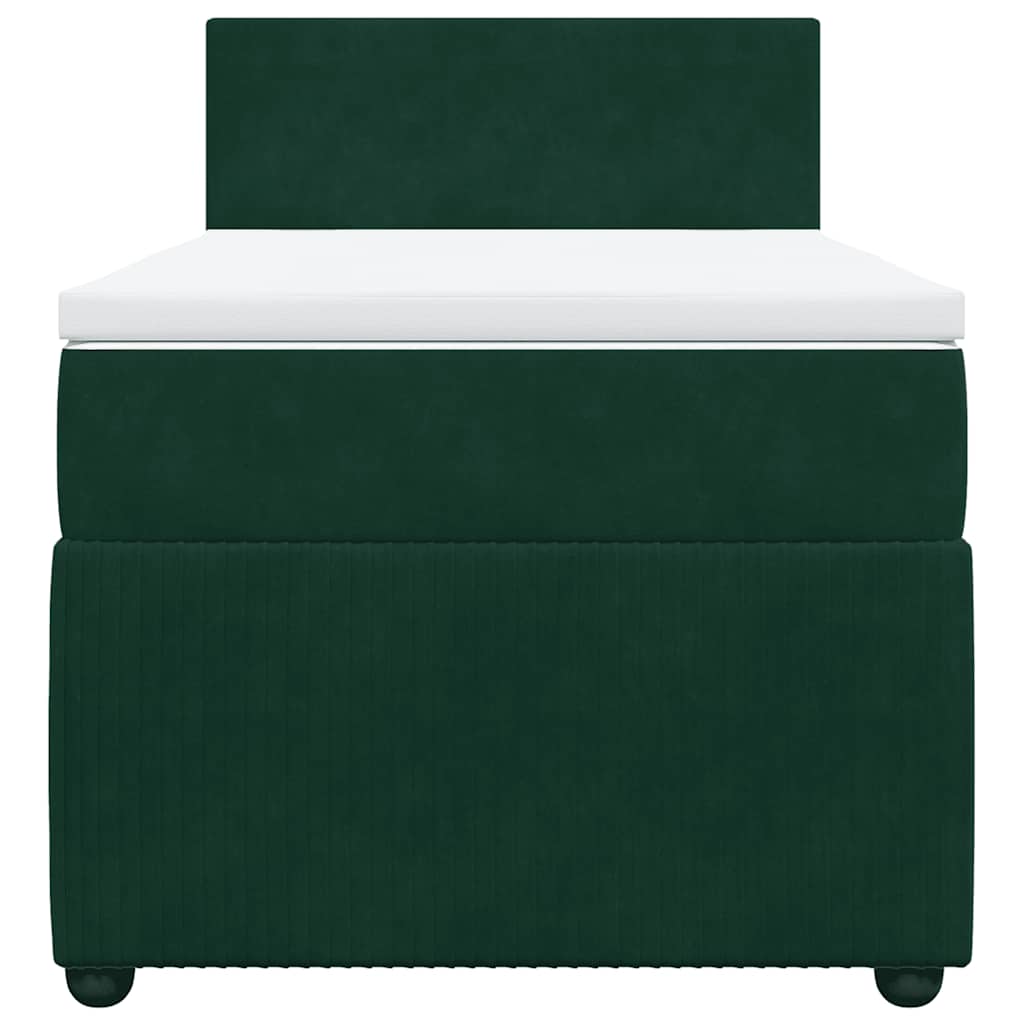 Boxspringbett mit Matratze Dunkelgrün 100x200 cm Samt