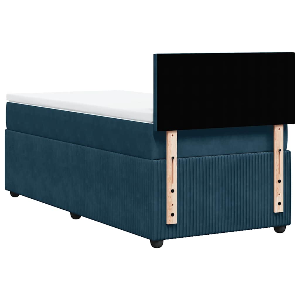 Boxspringbett mit Matratze Blau 100x200 cm Samt