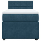 Boxspringbett mit Matratze Blau 100x200 cm Samt
