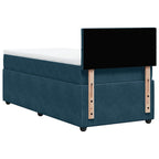 Boxspringbett mit Matratze Blau 100x200 cm Samt