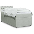 Boxspringbett mit Matratze Hellgrau 100x200 cm Samt