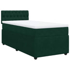 Boxspringbett mit Matratze Dunkelgrün 100x200 cm Samt