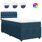 Boxspringbett mit Matratze Blau 100x200 cm Samt