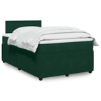 Boxspringbett mit Matratze Dunkelgrün 120x190 cm Samt