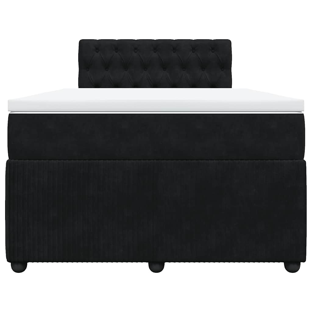 Boxspringbett mit Matratze Schwarz 120x190 cm Samt