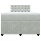 Boxspringbett mit Matratze Hellgrau 120x190 cm Samt