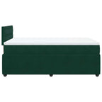 Boxspringbett mit Matratze Dunkelgrün 120x190 cm Samt