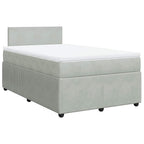 Boxspringbett mit Matratze Hellgrau 120x200 cm Samt