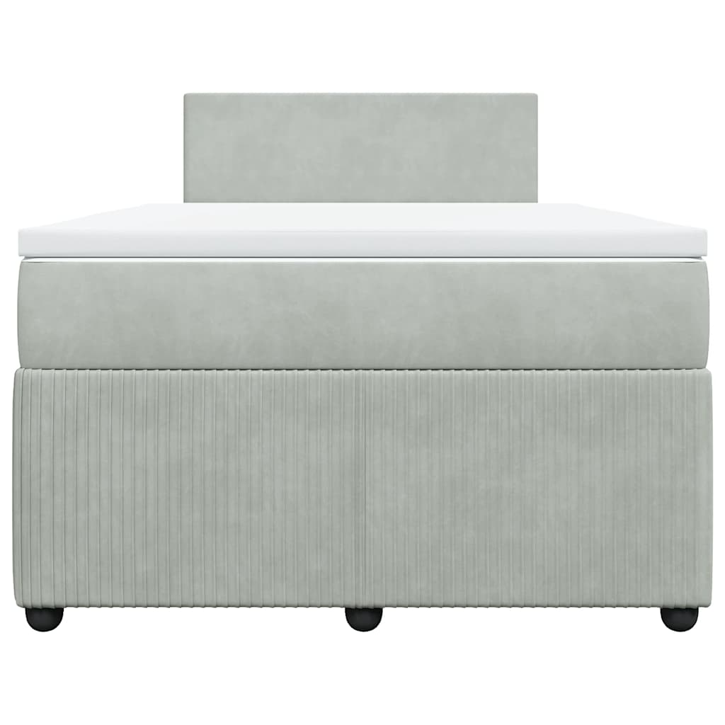 Boxspringbett mit Matratze Hellgrau 120x200 cm Samt