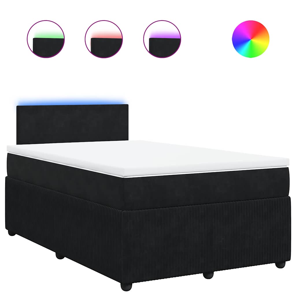 Boxspringbett mit Matratze Schwarz 120x200 cm Samt