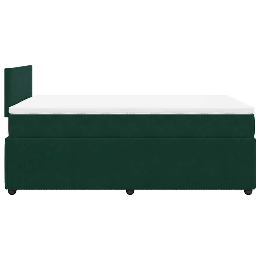 Boxspringbett mit Matratze Dunkelgrün 120x200 cm Samt
