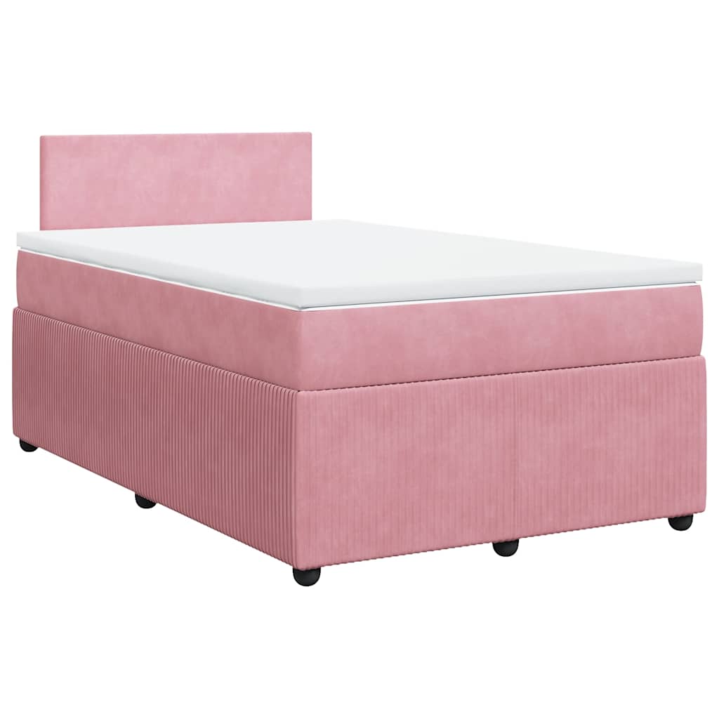 Boxspringbett mit Matratze Rosa 120x200 cm Samt