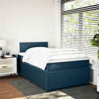 Boxspringbett mit Matratze Blau 120x200 cm Samt