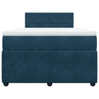 Boxspringbett mit Matratze Blau 120x200 cm Samt