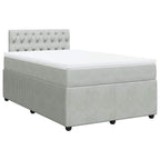 Boxspringbett mit Matratze Hellgrau 120x200 cm Samt