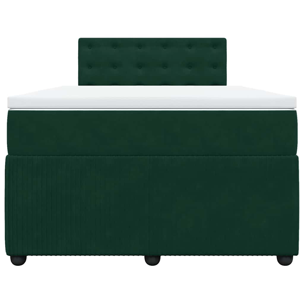 Boxspringbett mit Matratze Dunkelgrün 120x200 cm Samt