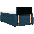 Boxspringbett mit Matratze Blau 120x200 cm Samt