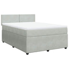 Boxspringbett mit Matratze Hellgrau 140x190 cm Samt
