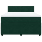 Boxspringbett mit Matratze Dunkelgrün 140x190 cm Samt