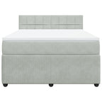 Boxspringbett mit Matratze Hellgrau 140x190 cm Samt