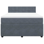 Boxspringbett mit Matratze Dunkelgrau 140x190 cm Samt