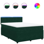 Boxspringbett mit Matratze Dunkelgrün 140x190 cm Samt