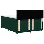 Boxspringbett mit Matratze Dunkelgrün 140x190 cm Samt