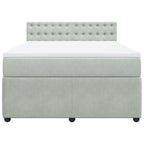 Boxspringbett mit Matratze Hellgrau 140x190 cm Samt