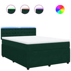 Boxspringbett mit Matratze Dunkelgrün 140x190 cm Samt