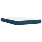 Boxspringbett mit Matratze Blau 140x190 cm Samt