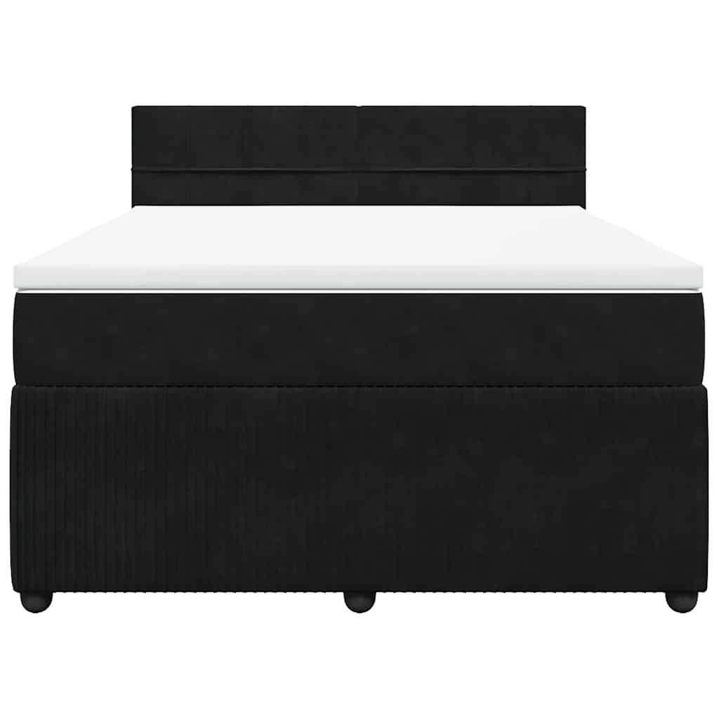 Boxspringbett mit Matratze Schwarz 140x200 cm Samt