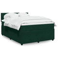 Boxspringbett mit Matratze Dunkelgrün 140x200 cm Samt