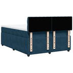 Boxspringbett mit Matratze Blau 140x200 cm Samt