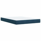 Boxspringbett mit Matratze Blau 140x200 cm Samt
