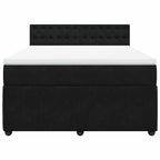 Boxspringbett mit Matratze Schwarz 140x200 cm Samt