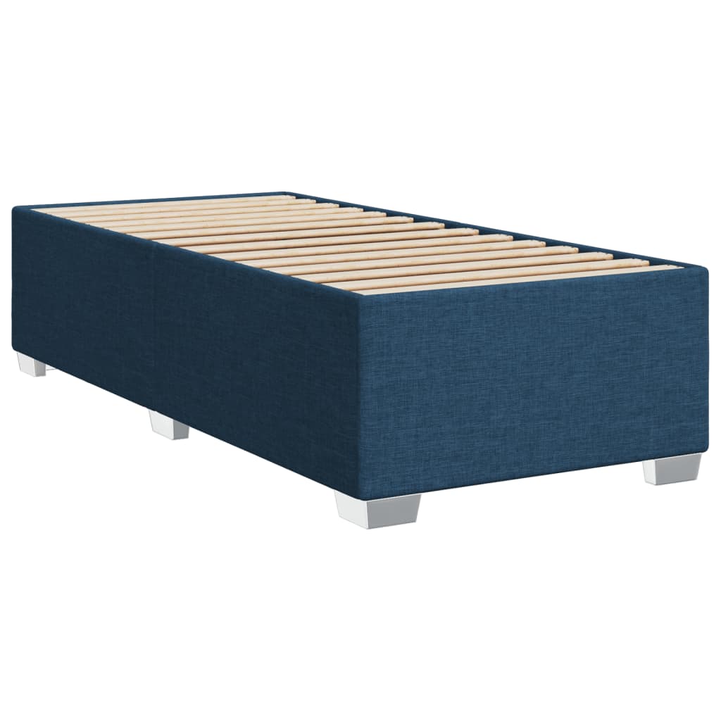 Boxspringbett mit Matratze Blau 90x200 cm Stoff