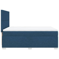 Boxspringbett mit Matratze Blau 140x190 cm Stoff