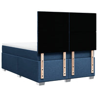 Boxspringbett mit Matratze Blau 140x200 cm Stoff